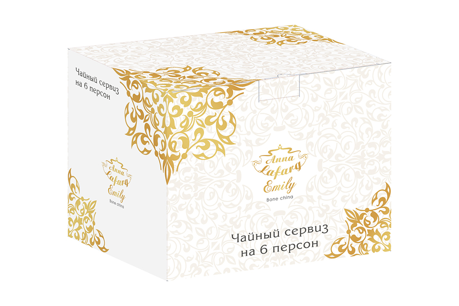 Сервиз чайный 21 предмет на 6 персон "Золотая мечта" фарфор Anna Lafarg Emily