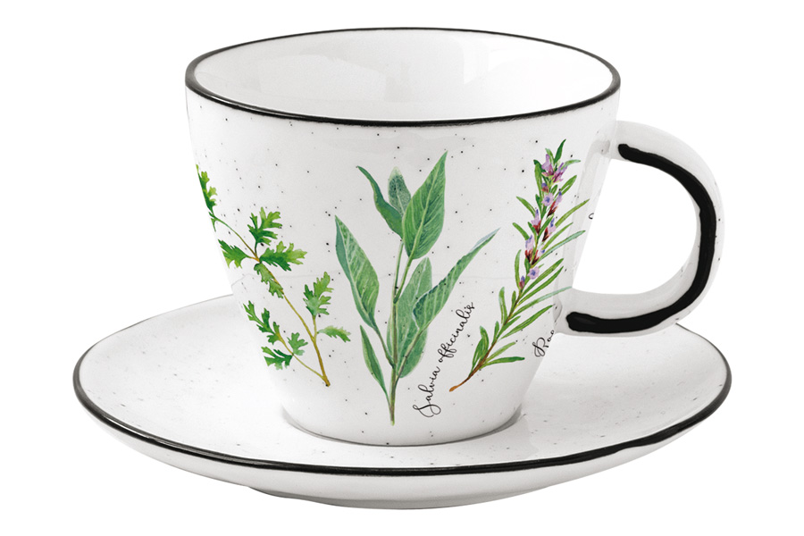 Чашка с блюдцем 0.25л "Herbarium" фарфор Easy Life