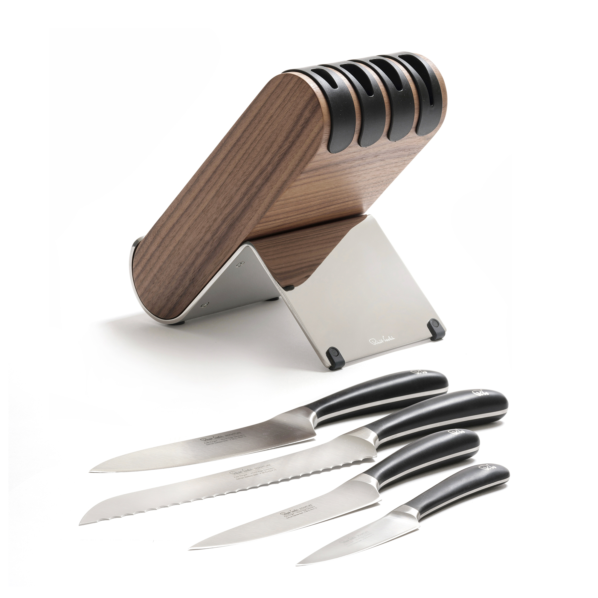 Набор из 4 кухонных ножей в подставке (орех), ROBERT WELCH, серия Signature knife