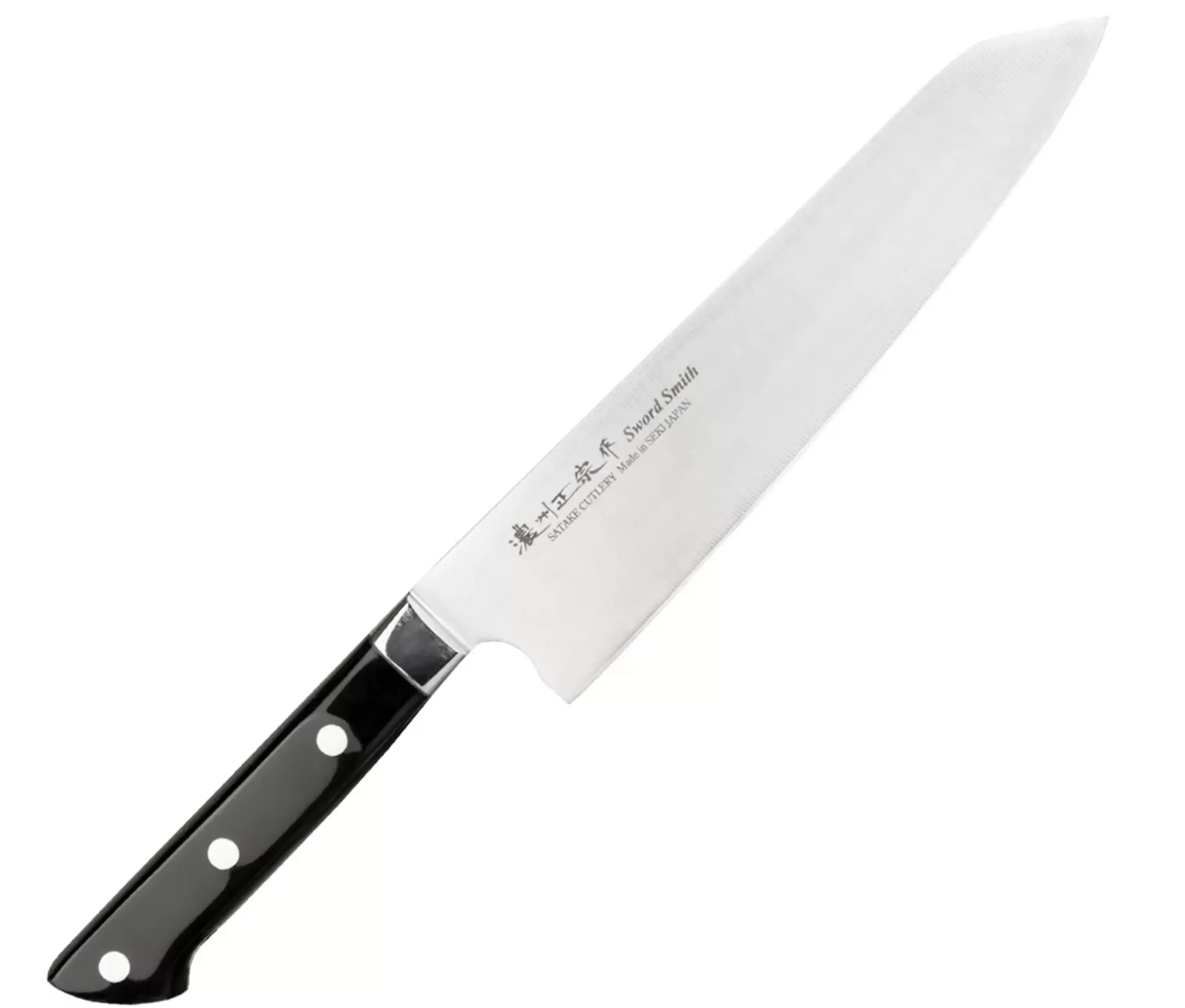 Нож кухонный Шеф(Bunka) Satake "StainlessBolster" 210мм, сталь DSR1K6 58HRC ручка ABS пластик Япония