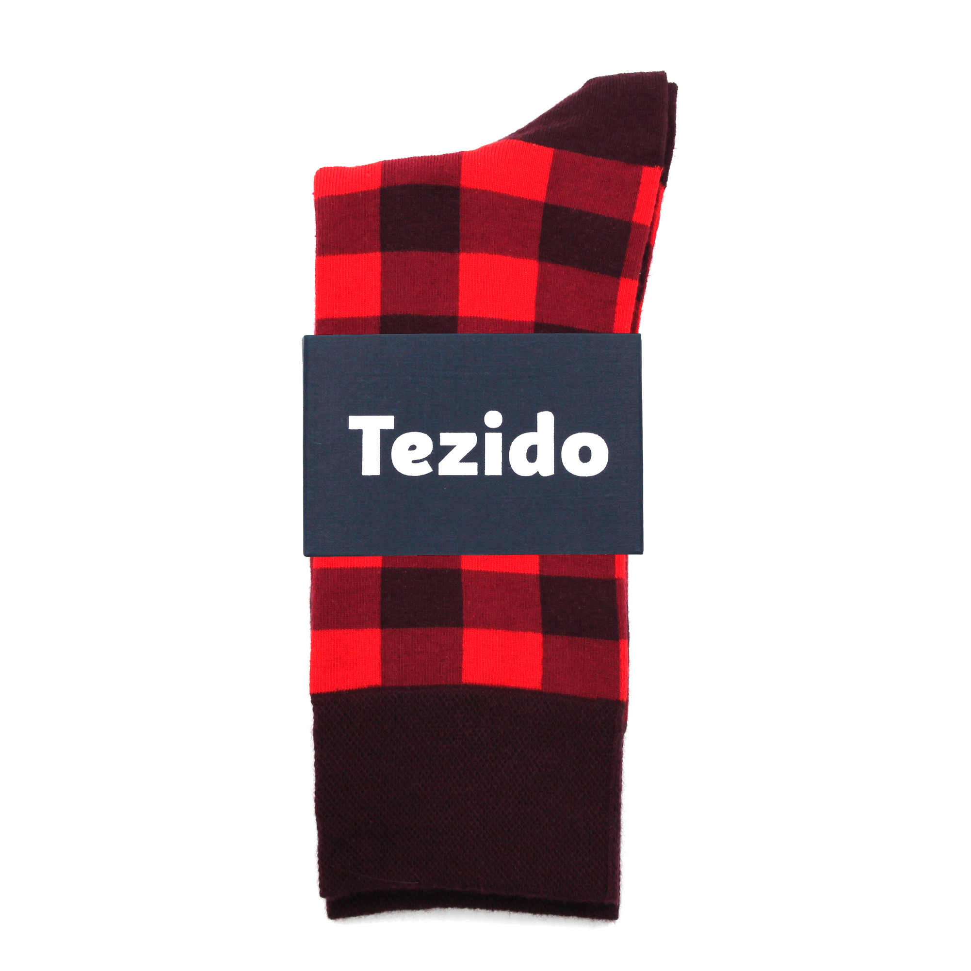 Носки Tezido Т2113 шотландская клетка бордовая
