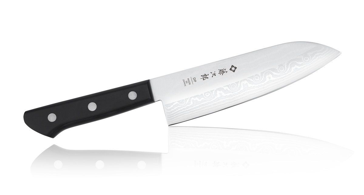 Кухонный Нож Сантоку TOJIRO WESTERN 180 мм, сталь VG10, 37 слоев, рукоять стабилизированная древесина