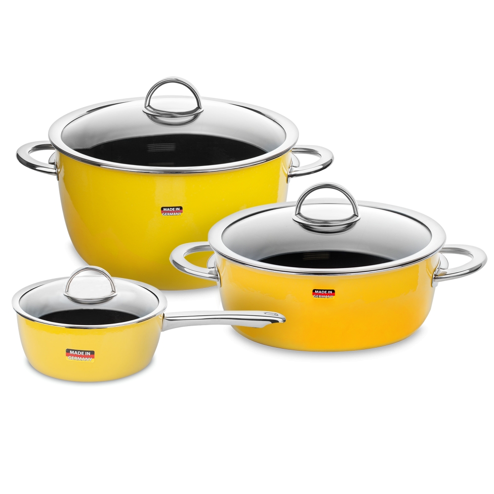 Набор посуды из 3-х предметов, цвет желтый, серия NEO Yellow,  KOCHSTAR, Германия