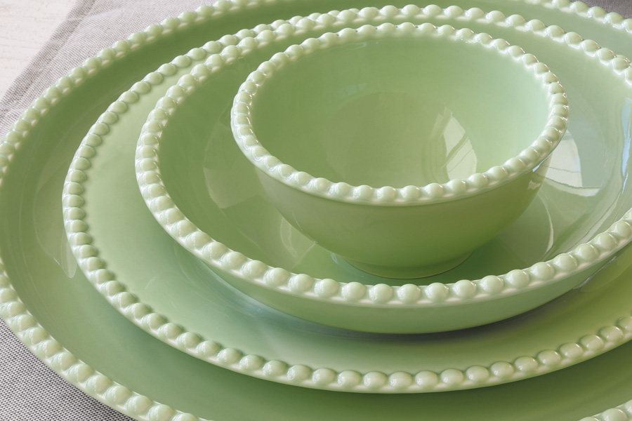 Тарелка закусочная 19см (зелёный) "Tiffany" без инд. упаковки фарфор Easy Life