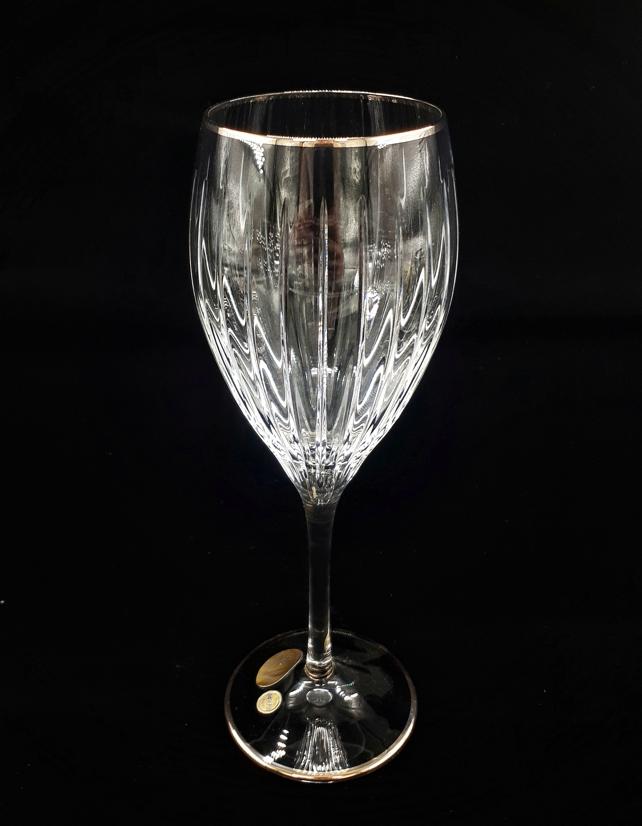 Набор 6 бокалов д/вина 0,275 л., серия Пиза серебро, 24% хрусталь, Италия SAME 