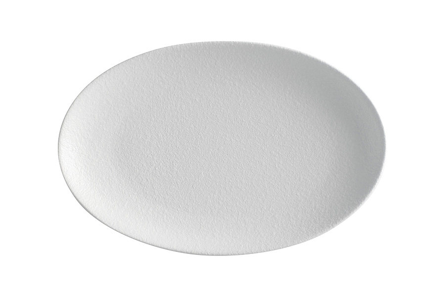 Тарелка овальная 25х16см  "Икра" (белая) без инд.упаковки.
