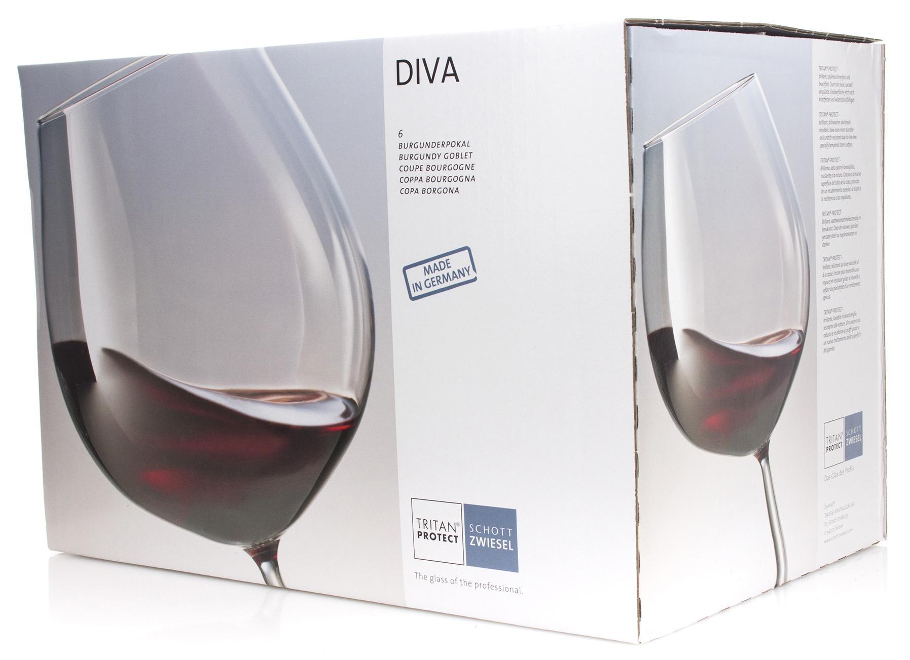 Набор бокалов (фужеров) для красного вина/воды 600 мл, 6 штук, Diva, SCHOTT ZWIESEL, Германия