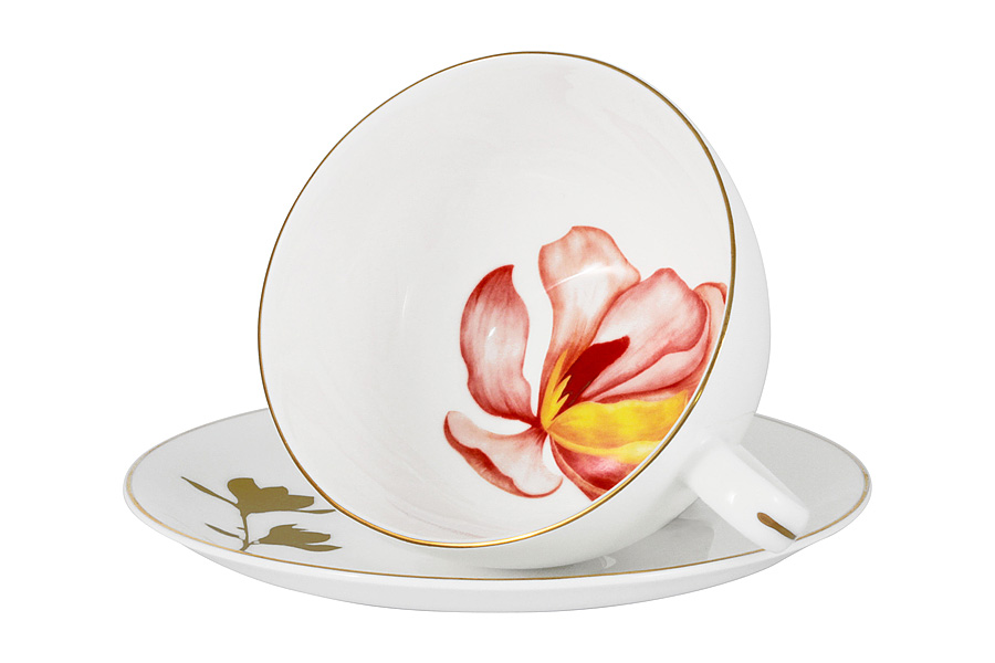 Чашка с блюдцем 0.25л"Magnolia" фарфор Anna Lafarg Emily