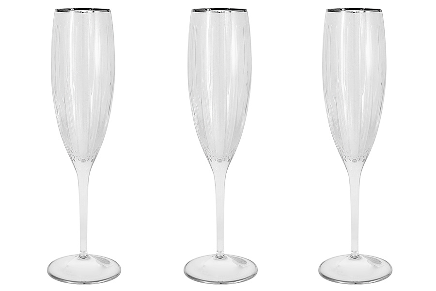 Набор 6 бокалов для шампанского, серия Пиза серебро