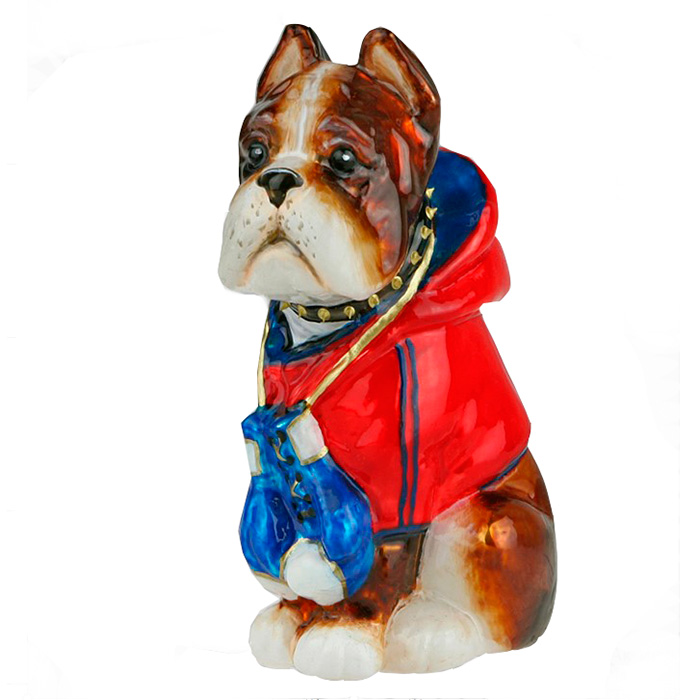 Ёлочная игрушка Боксер собака в перчатках стекло Komozja Family