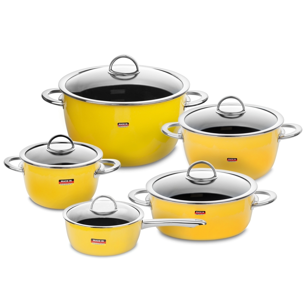 Набор посуды из 4-х предметов, цвет желтый, серия NEO Yellow,  KOCHSTAR, Германия