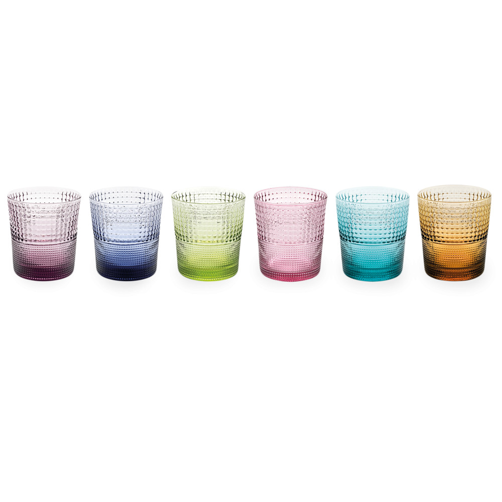 Набор стаканов 6 шт. 280 мл, h 9 см, цвет: ассорти Италия