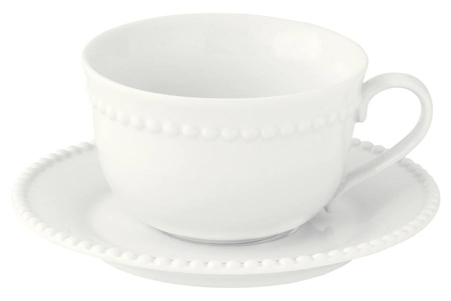 Чашка с блюдцем 0.25л (белый) "Tiffany" без инд.упаковки. фарфор Easy Life