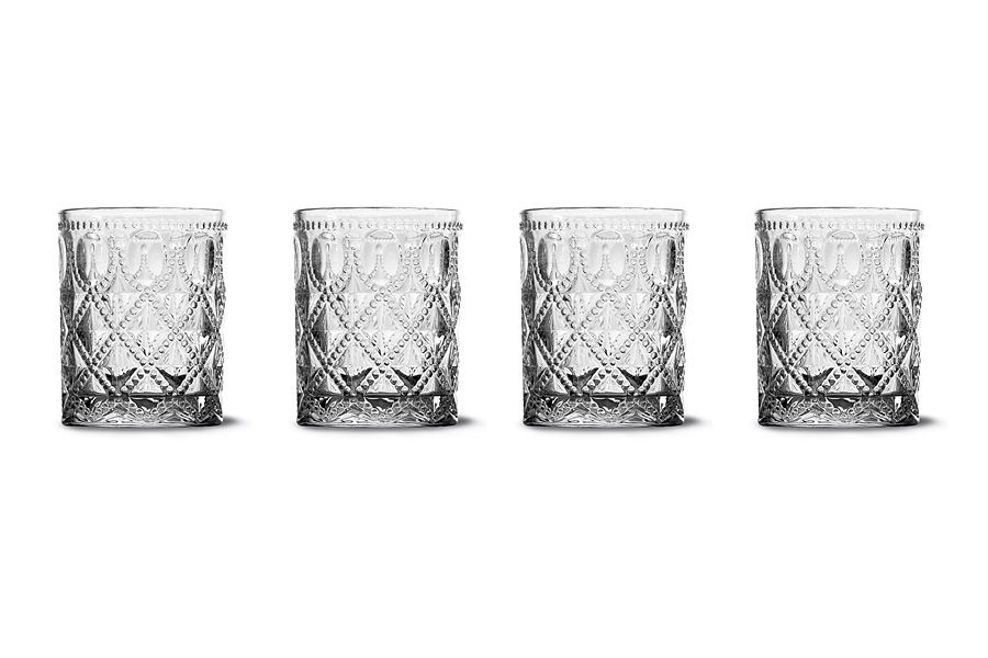 Набор: 4 стакана для воды 0.3л "Dubai" (прозрачный) в подарочной упаковке WD Lifestyle