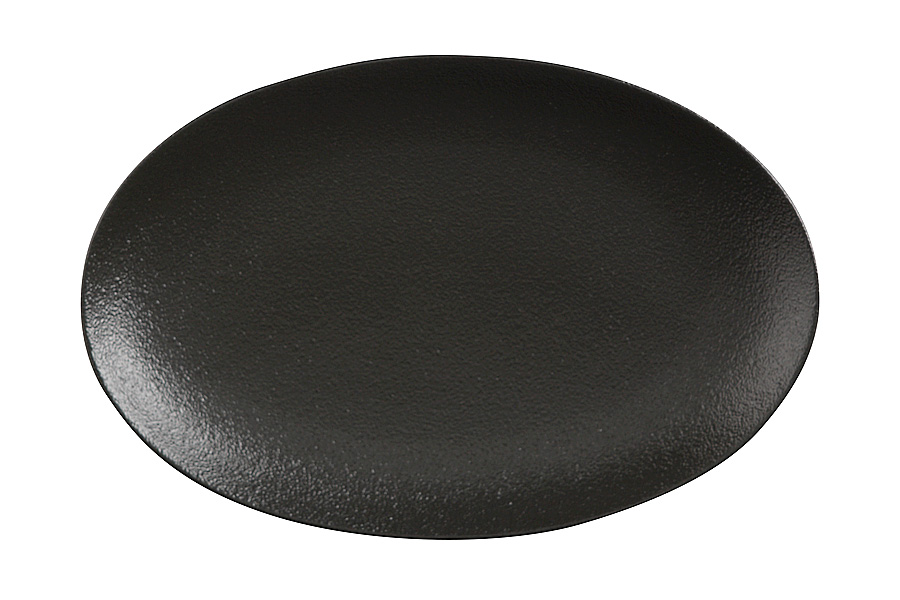 Тарелка овальная 25х16см  "Икра" (чёрная) без инд.упаковки.