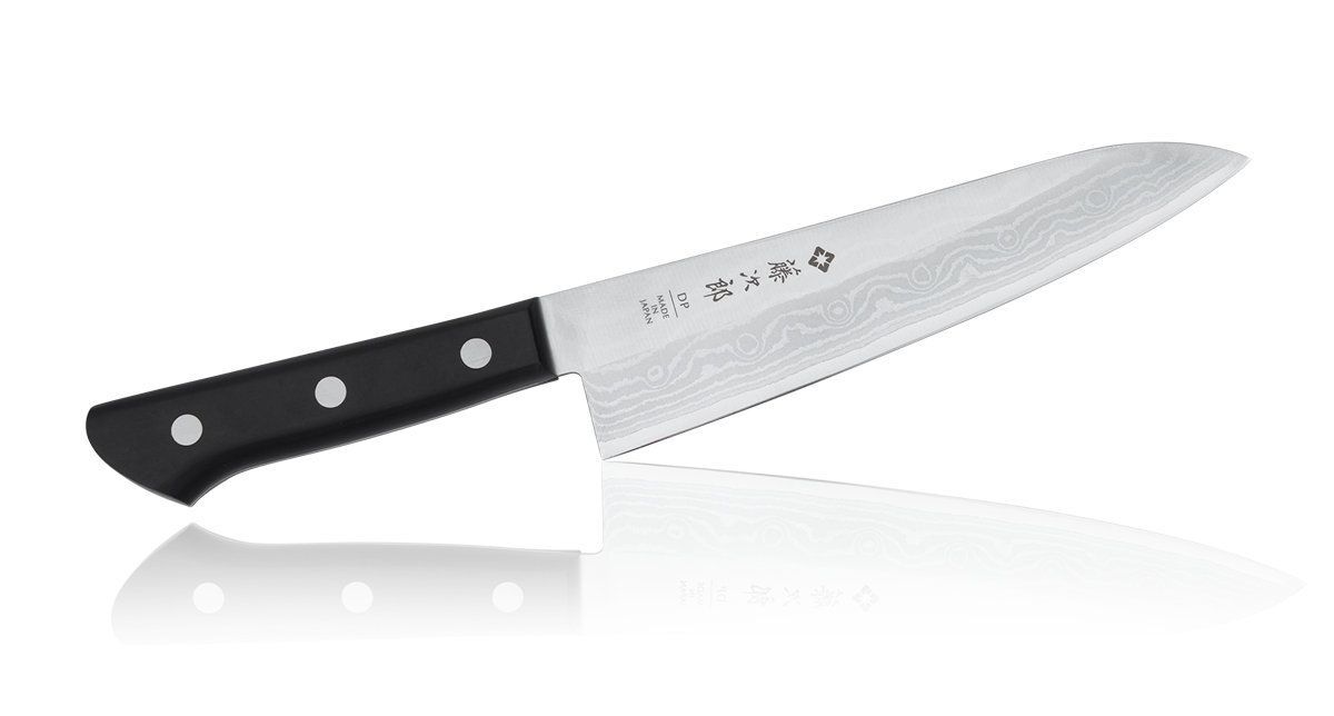 Нож Кухонный Поварской TOJIRO WESTERN 180 мм, сталь VG10, 37 слоев, рукоять стабилизированная древесина