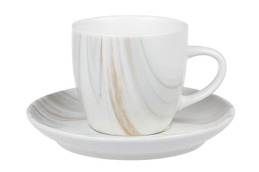 Чашка с блюдцем 0.25л "The Royal Marble" без инд.упаковки Home & Style фарфор