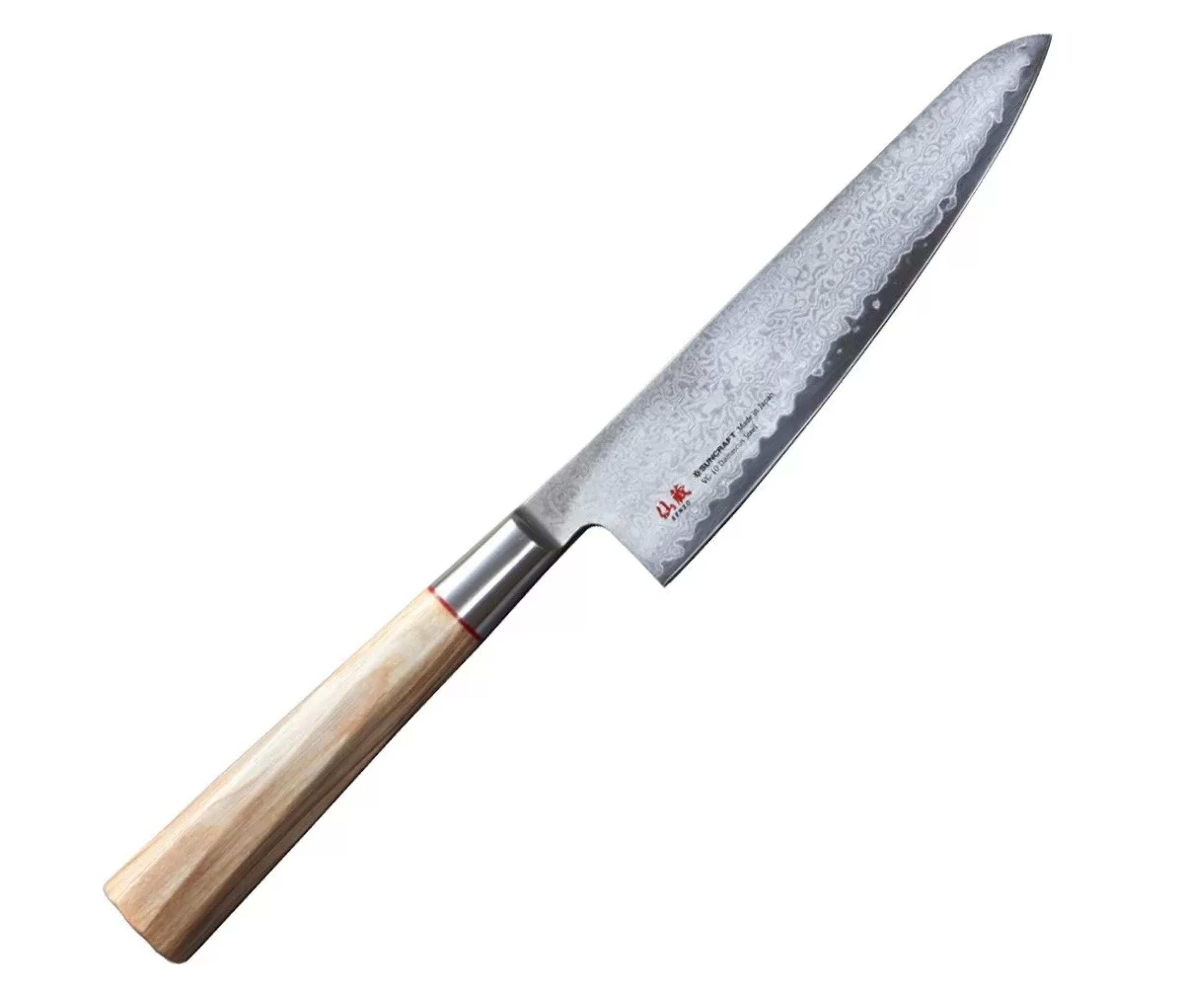 Нож кухонный универсальный 145 мм, SUNСRAFT (Senzo Twisted Octagon) сталь VG-10 61-62 HRC Япония