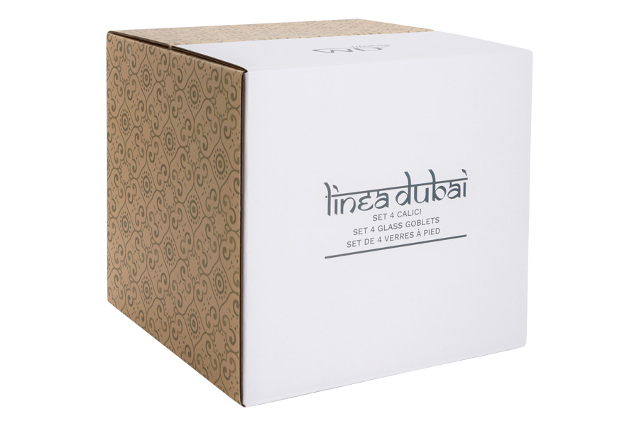 Набор: 4 бокала для вина 0.4л "Dubai" (янтарный) в подарочной упаковке WD Lifestyle