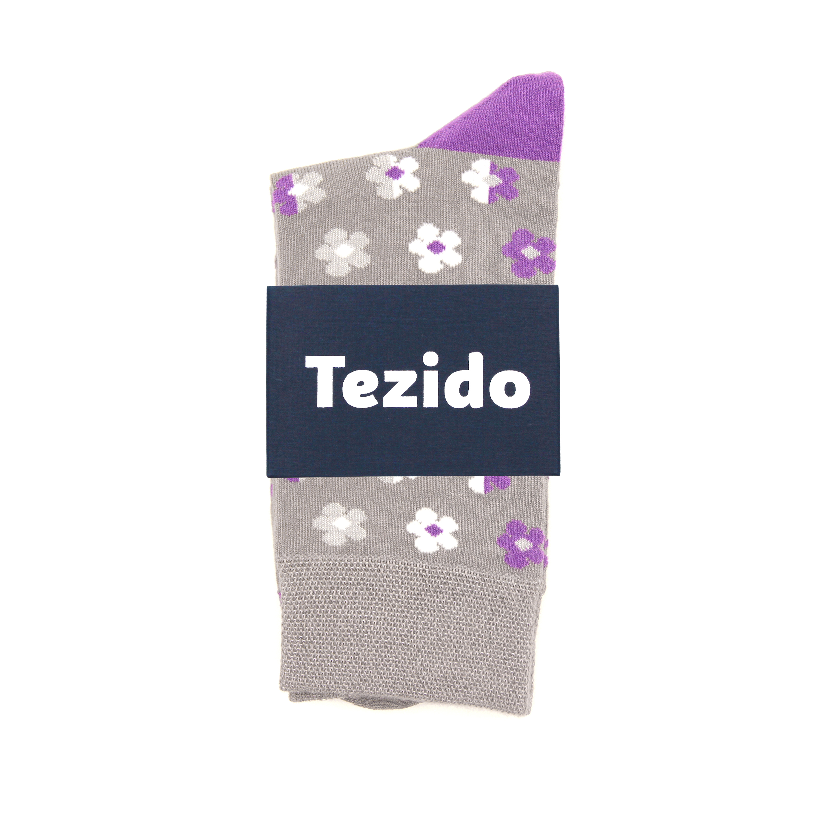 Носки Tezido Цветы (светло-серый) Т2873